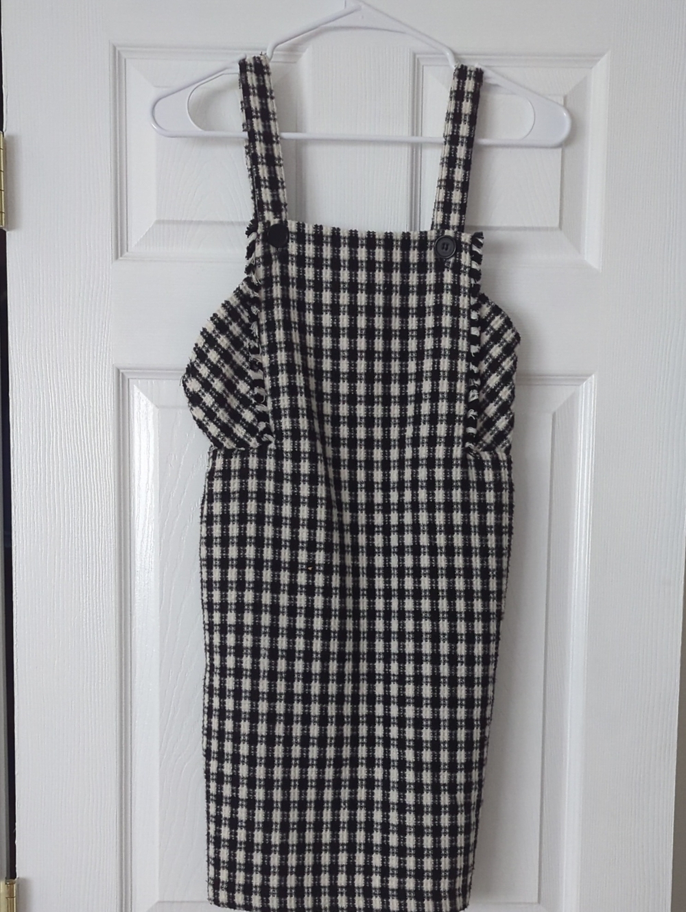 Francesca's Black and White Gingham Pinafore